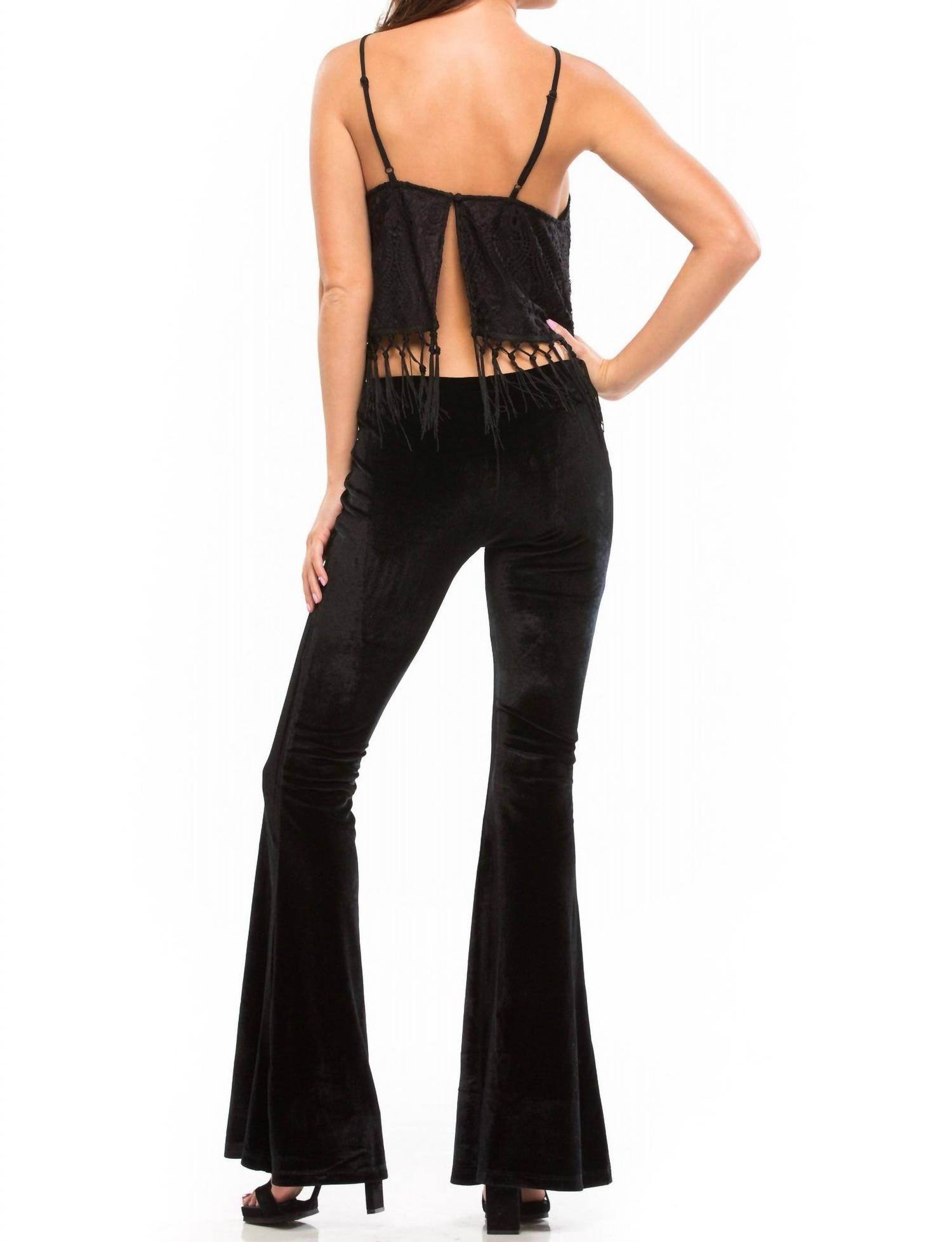 WYLDR - Amina Velvet Flare Pant - Rack Hunt -
