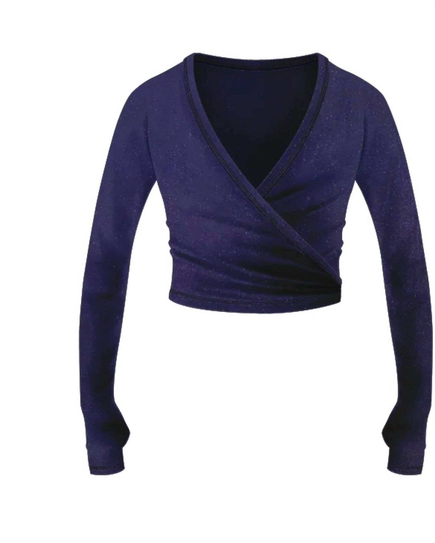 Women's Velvet Velour Long Sleeve Crossover Wrap Top