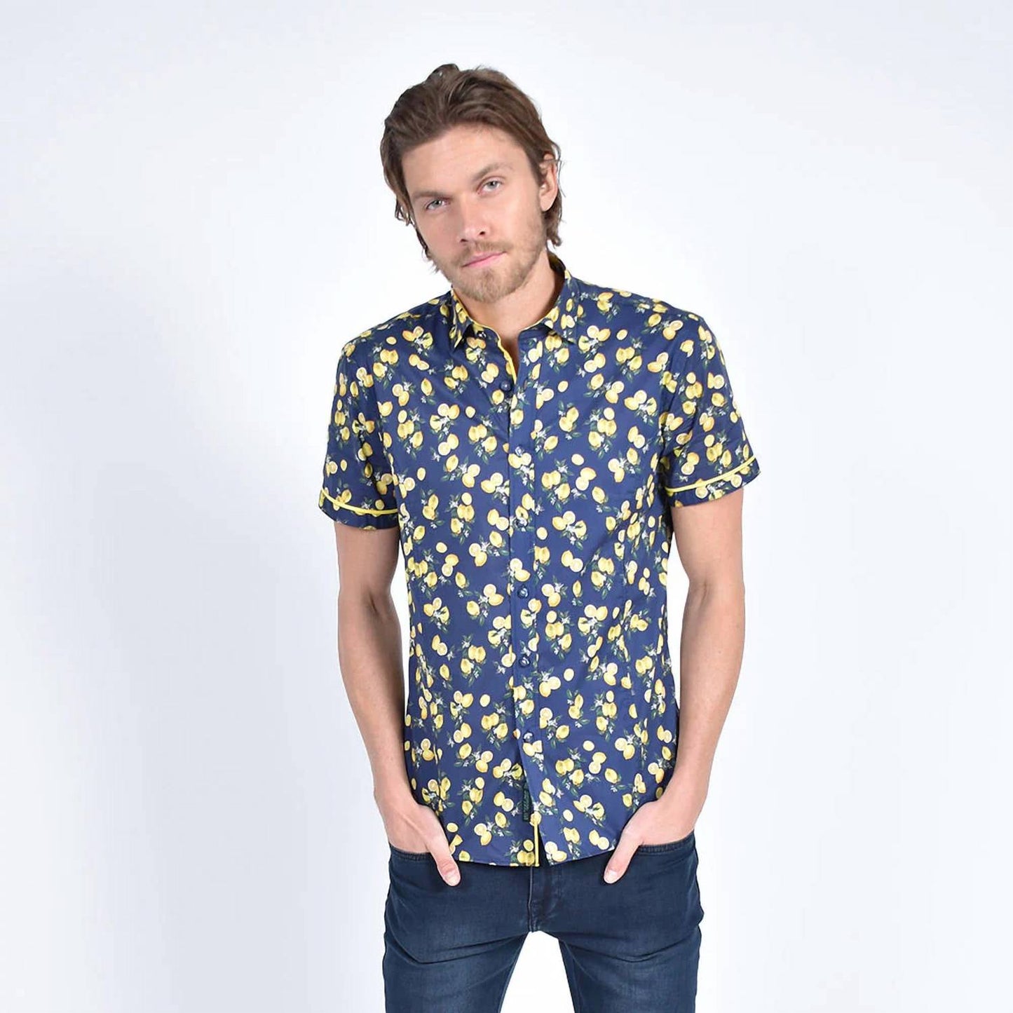 Lemon Melody Print Short Sleeve Shirt