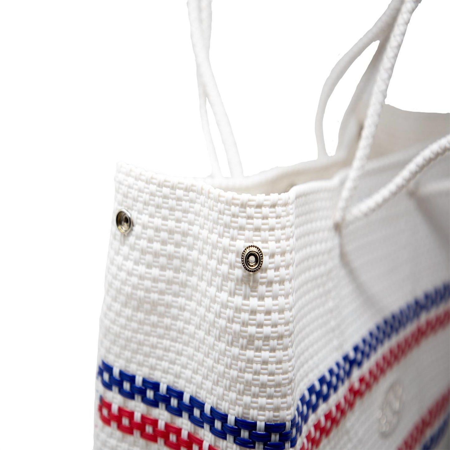 Women's Woven Line Striped Travel Tote Bag With Clutch