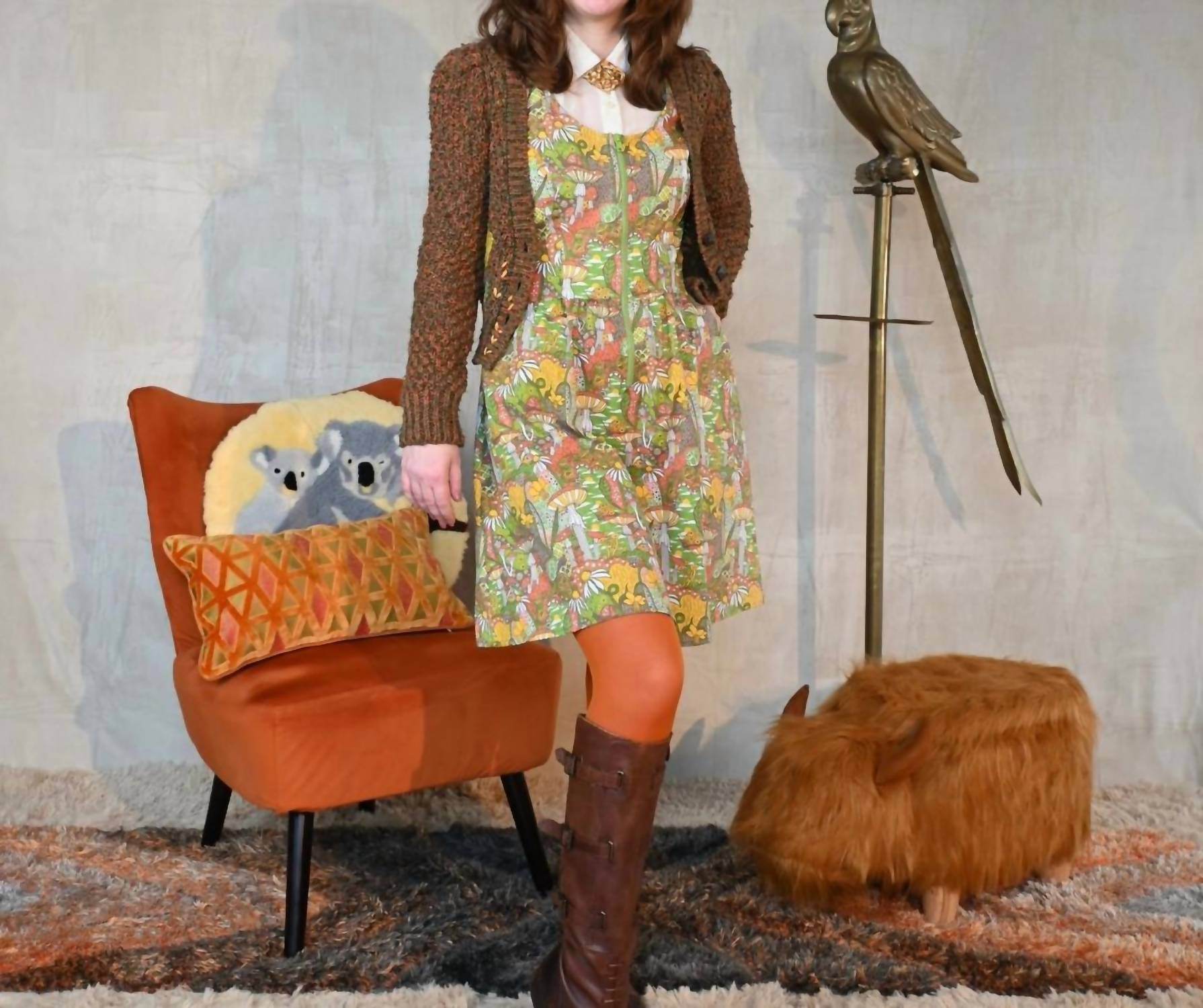 Blue Platypus - Magic Mushrooms Zip-front Dress - Rack Hunt