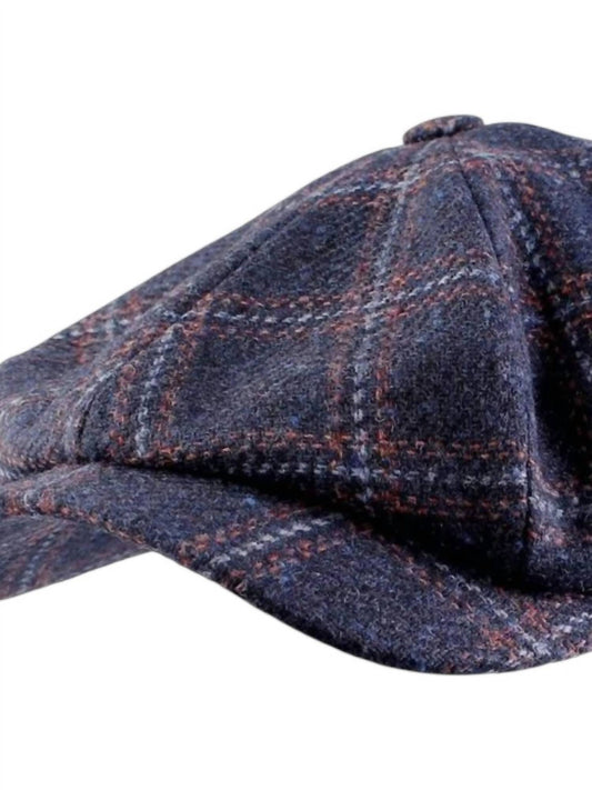 Men's Newsboy Retro Mélange 'lanificio Bottoli' Wool Check 'archive Line' Cap