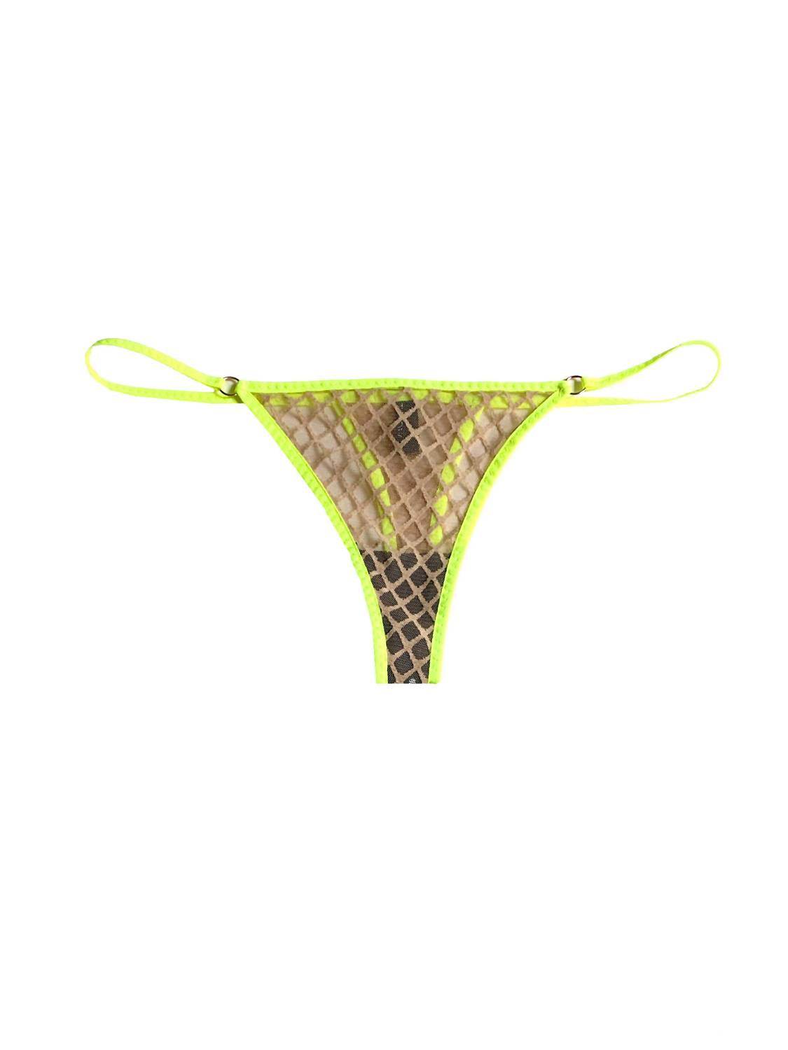 TITOV - Women's Natasha Mesh Thong With Neon Trim - Rack Hunt -