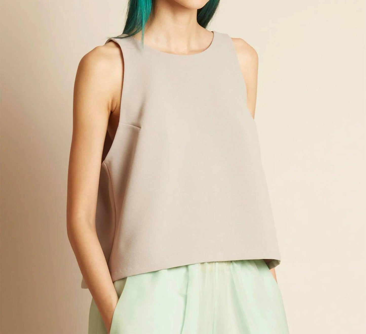 Kaarem - Fennel Sleeveless Back V Cropped Top - Rack Hunt -