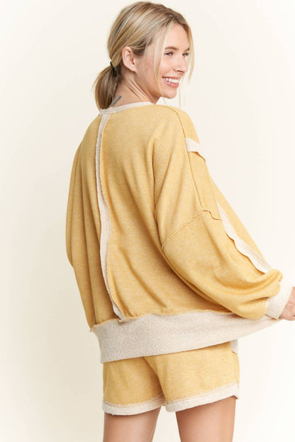 Loop Terry Long Sleeve Crewneck Top