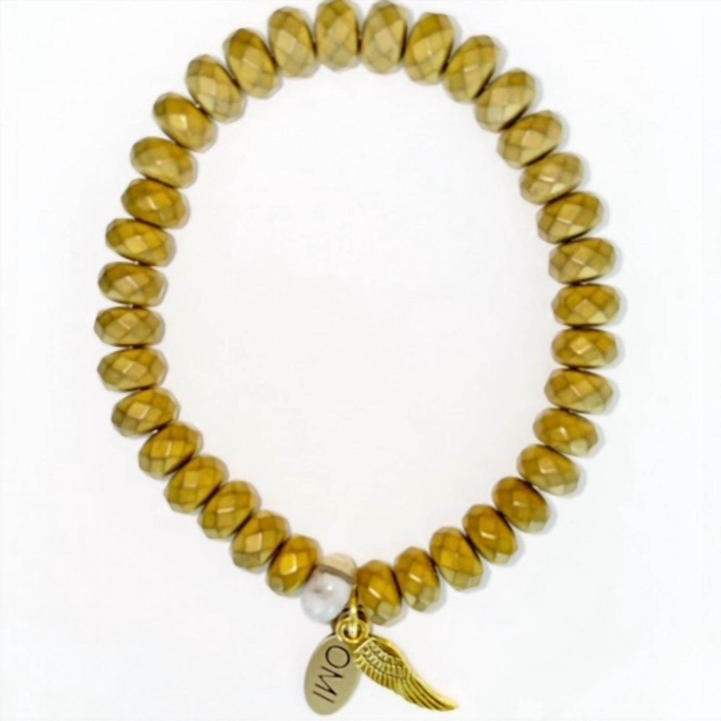 OMI - Women's Autumn Dreams Gold Hematite Jasper Rondelle Bracelet - Rack Hunt -