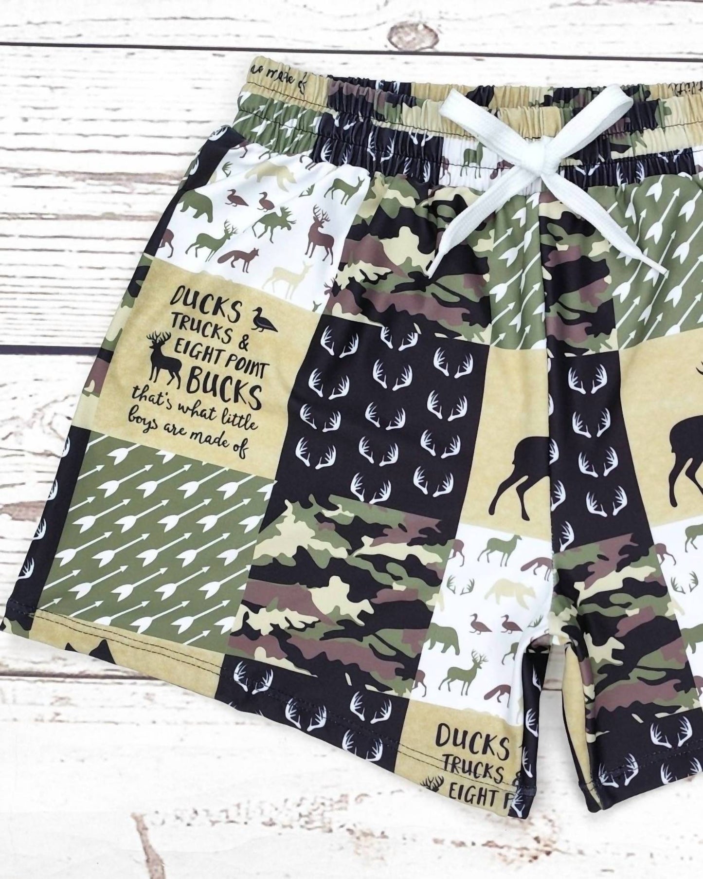 Boy's Deer Printed Swim Shorts