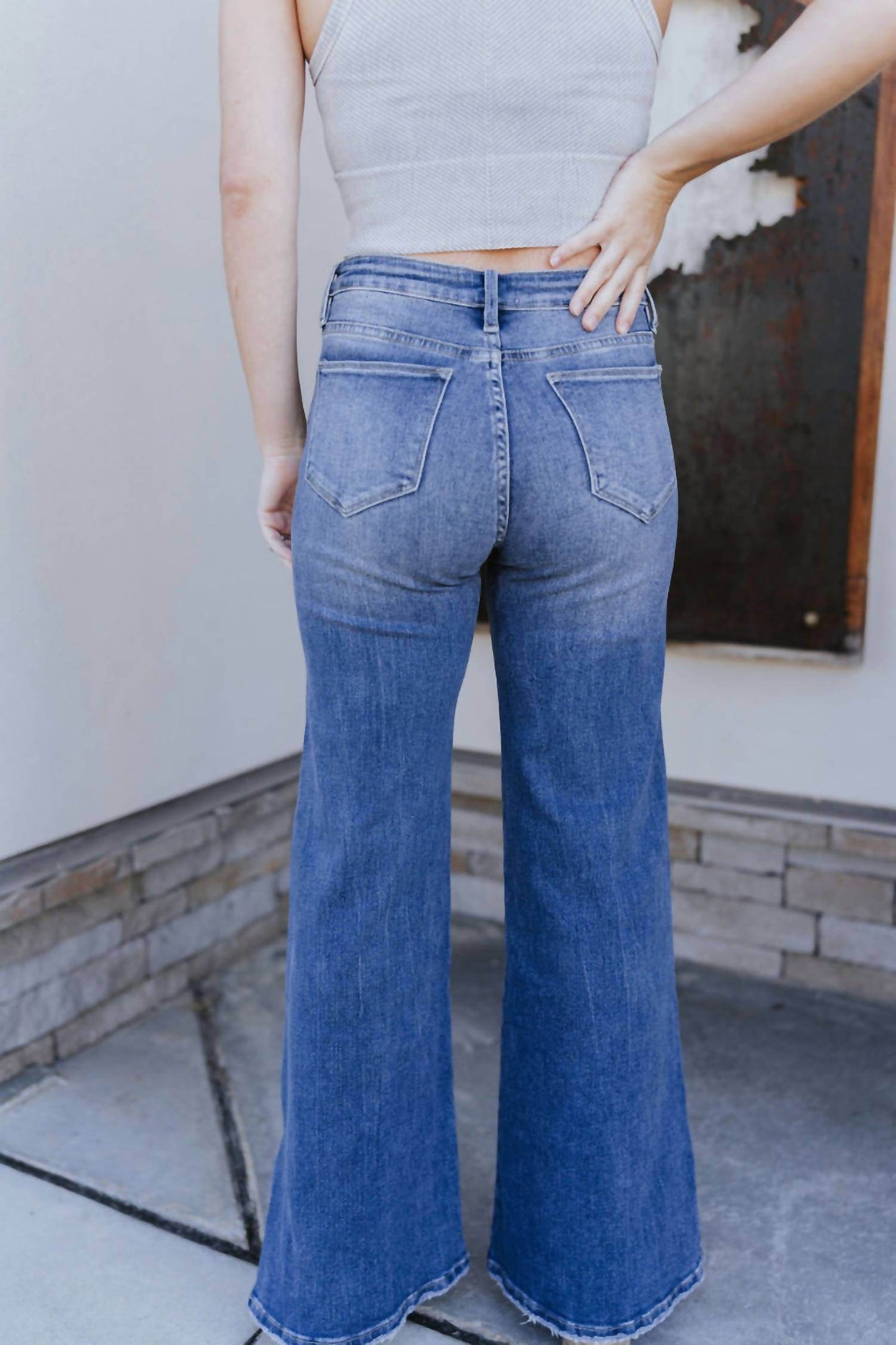 Root Denim - Rooted Denim: Roxanne Slit Flare Jeans - Rack Hunt