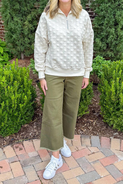 Snowfall Dot Zip Pullover