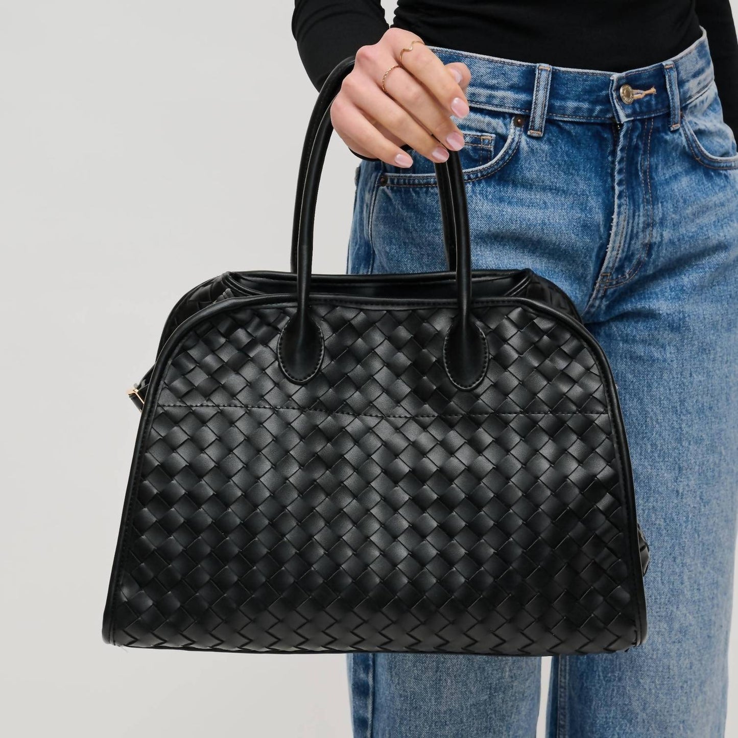Women's Rhonda Woven Vegan Leather Tote Bag