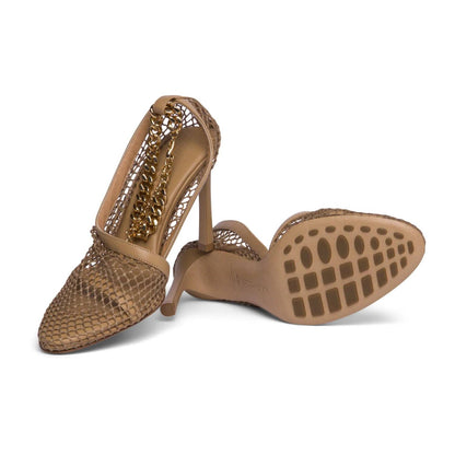 Women's Chain-trimmed Mesh Sandals