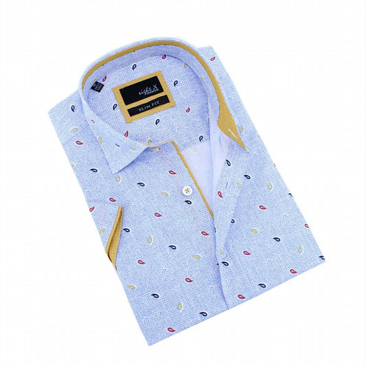 Tri-color Paisley Short Sleeve Shirt