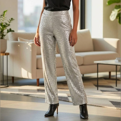 Women's Sequin Straight Leg Pants