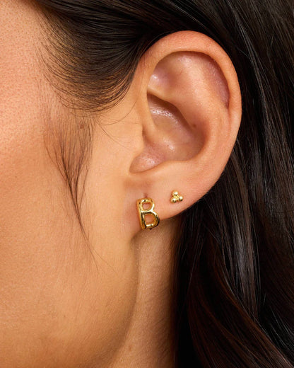 Women's Alphabet B Single Huggie Earrings