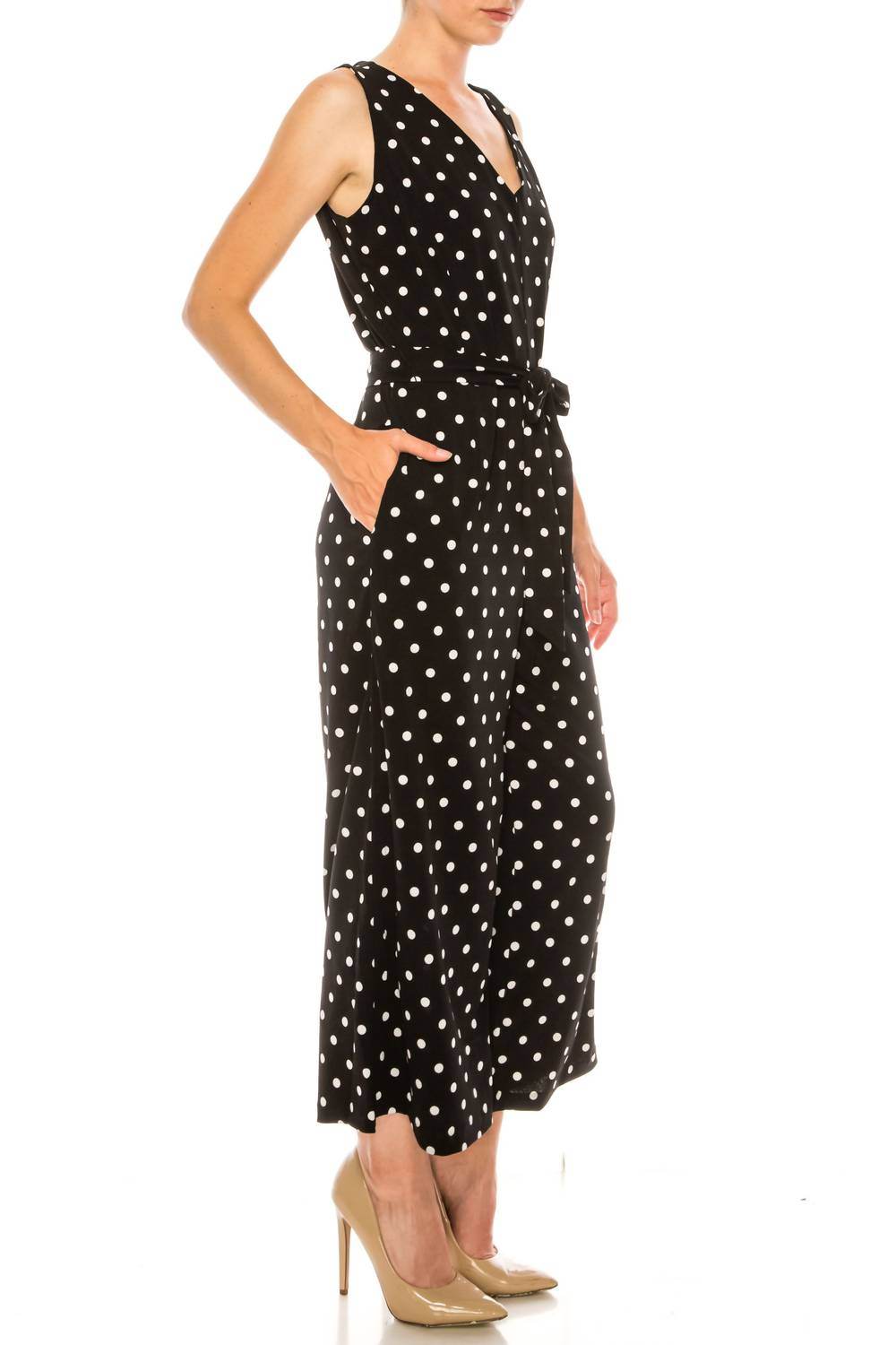 Peter Nygard - Polkadot Sleeveless Jumpsuit - Rack Hunt -