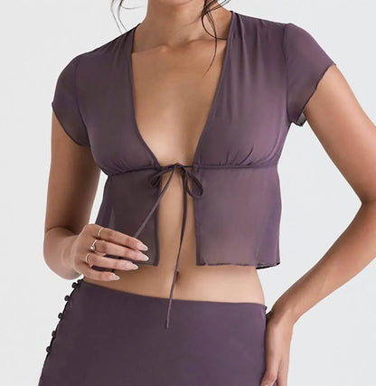 House of CB - Maia Tie Front Top - Rack Hunt