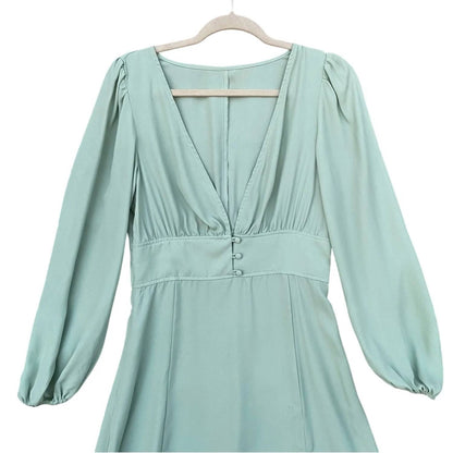 Front Slit And Buttons Midi Dress