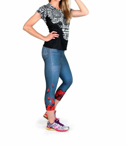 Women's Skull And Rose Tech Shirt