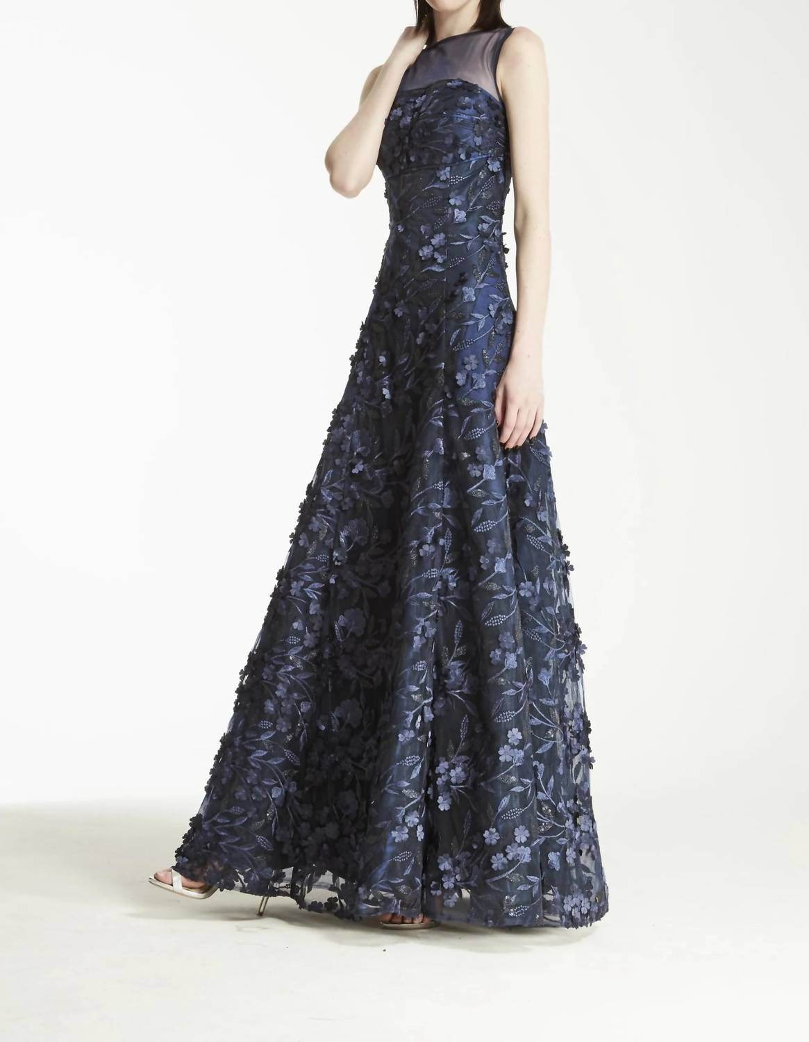 Hynes Park - Floral Applique Full Length Gown - Rack Hunt