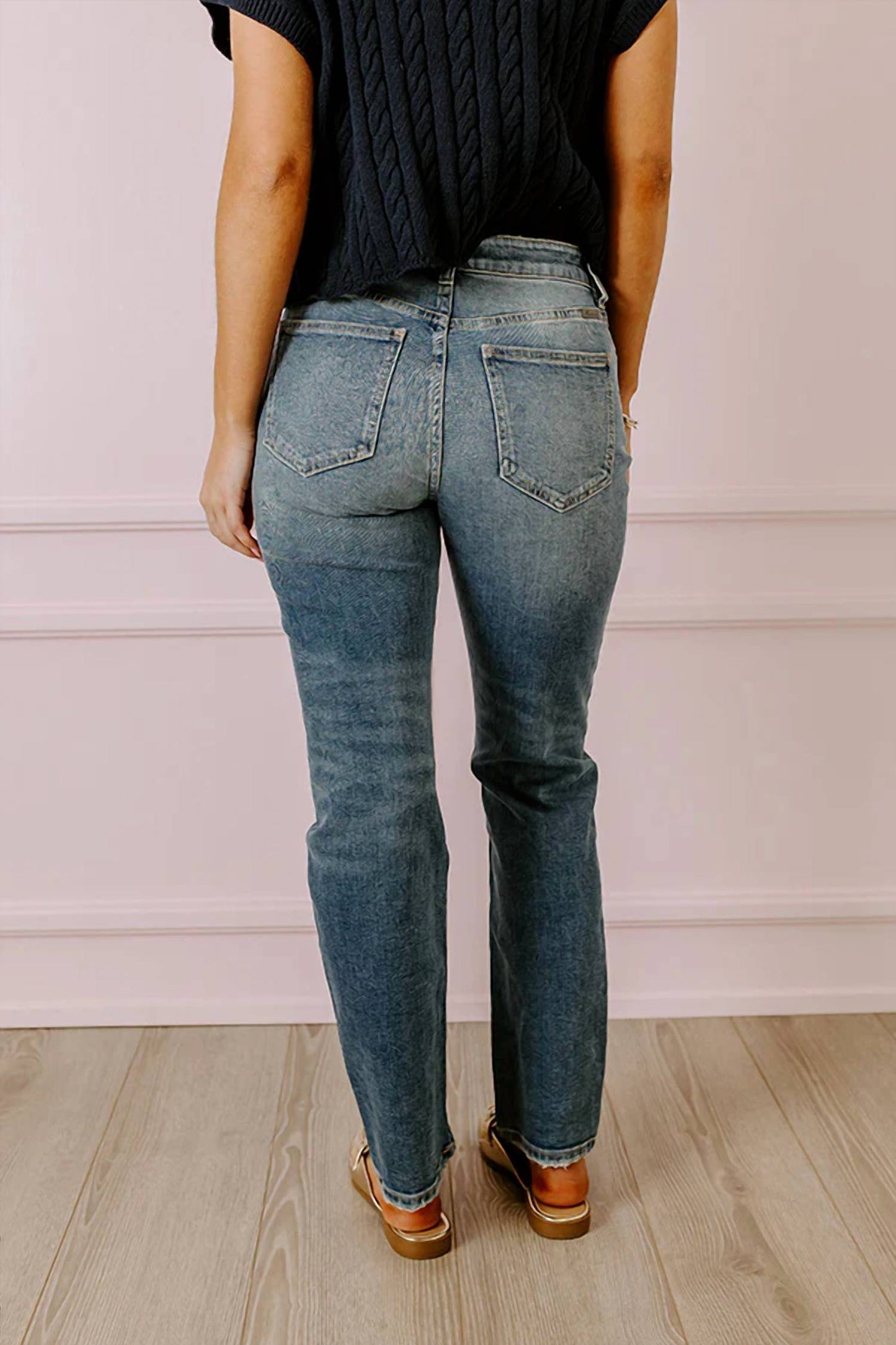 Reese High Waist Distressed Straight Leg Jeans