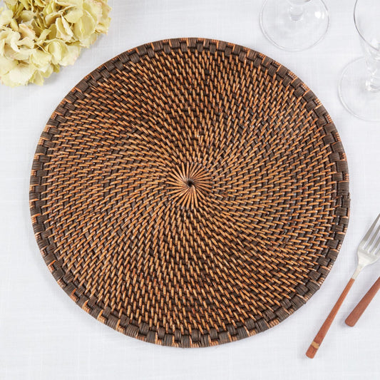 Woven Rattan Placemat Round - Set Of 4