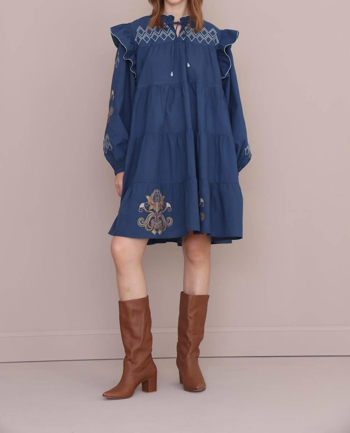 Lumiere Long Puff Sleeves Mini Dress