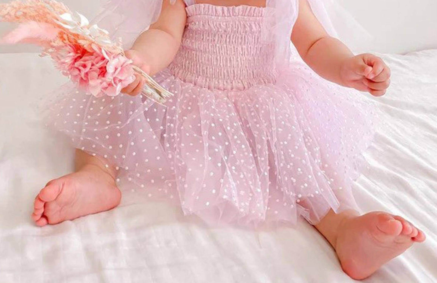 A Little Lacey - Poppy Dotted Swiss Romper Dress - Rack Hunt