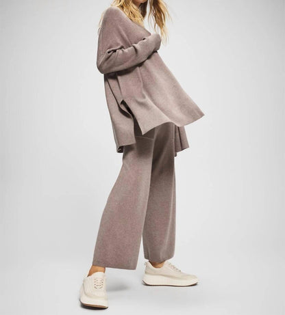 Premier Knit Sweater Wrap And Funnel Neck Midi Dress Set