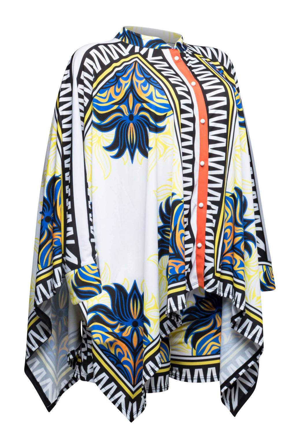 Women's Button Down Kimono Top & Shorts Set