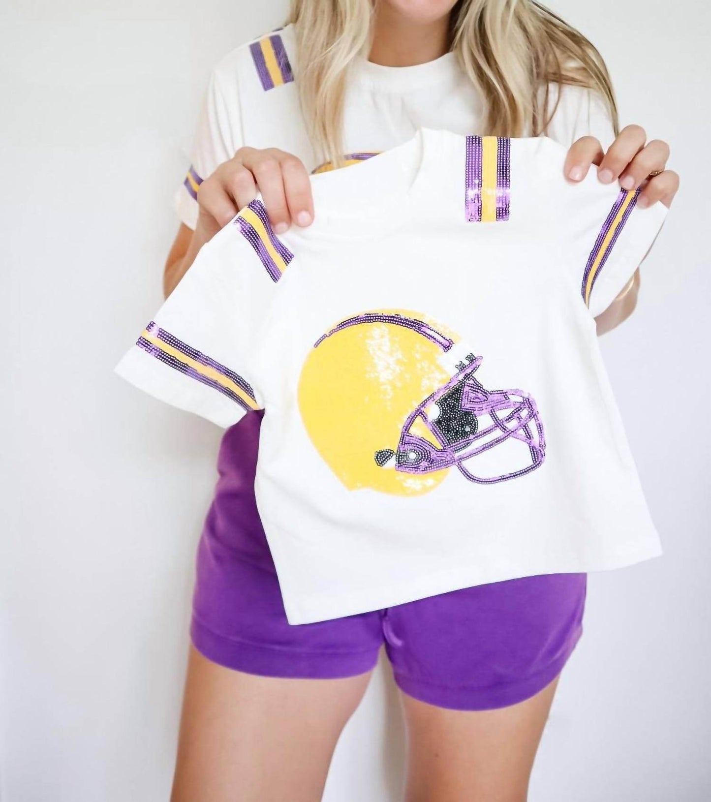 Belle Cher - Kid’s Game Day Helmet Sequin Tee - Rack Hunt -