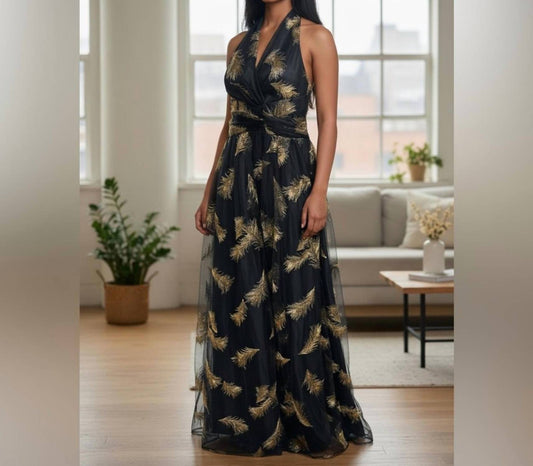 New York Halter-neck Maxi Dress