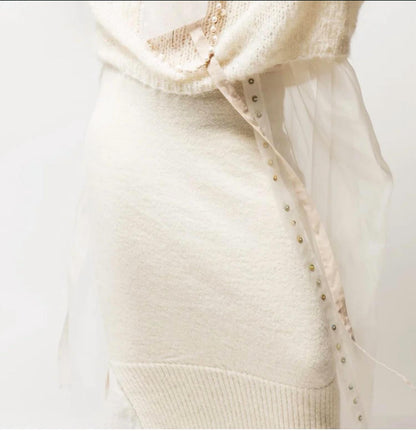 Knit pencil skirt