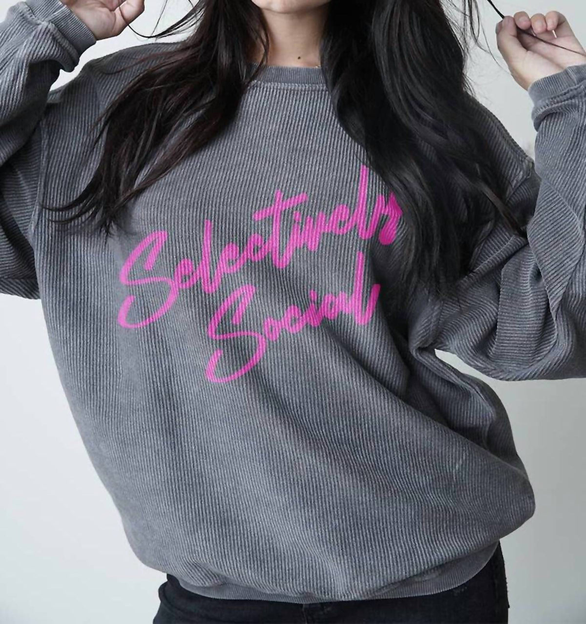 Selectively Social Corded Oversized Boyfriend Sweatshirt