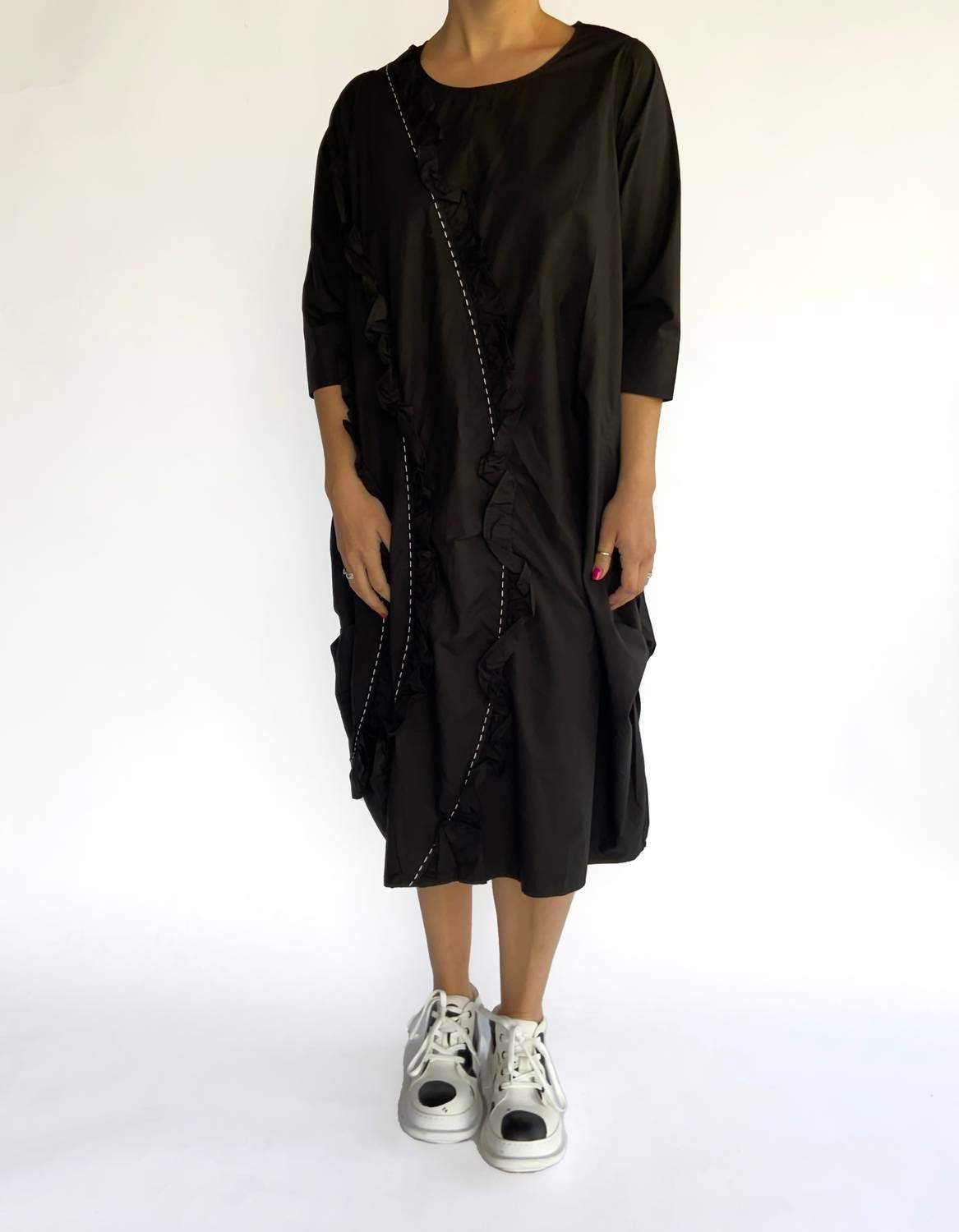 Cheyenne - Ruffle Three Quarter Sleeve Dress - Rack Hunt -