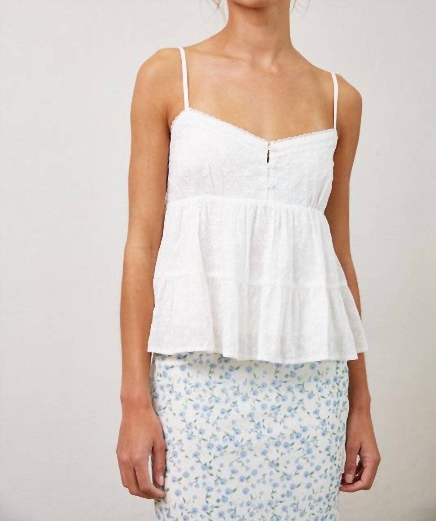 Eyelet Lace Trim Cami Top