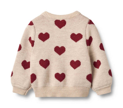 Girl's Wool Hearts Cardigan