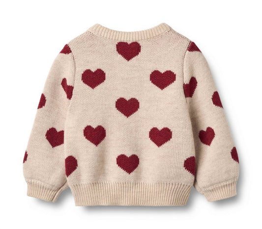 Girl's Wool Hearts Cardigan