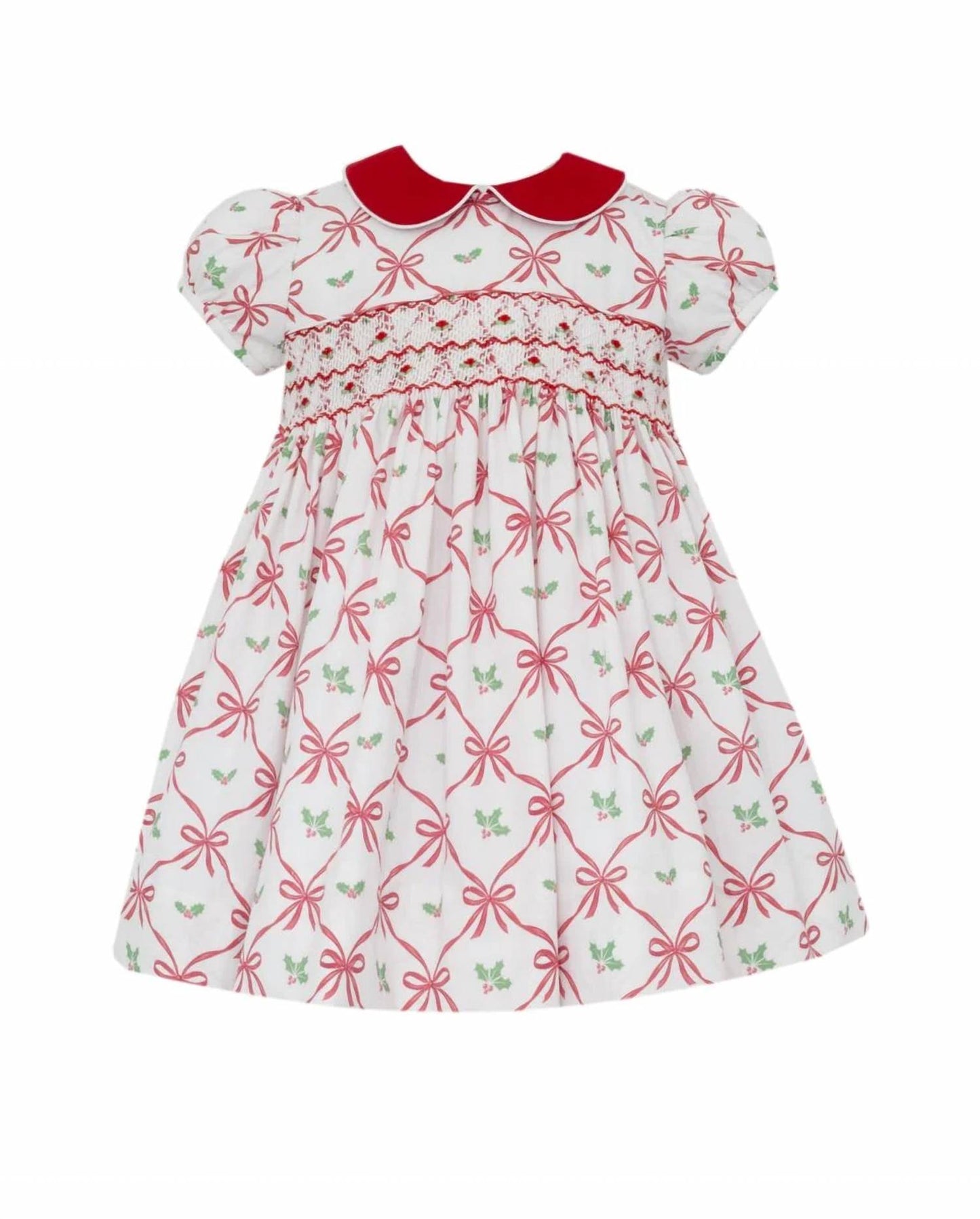 Girl's Alison Holiday Bow Print Dress