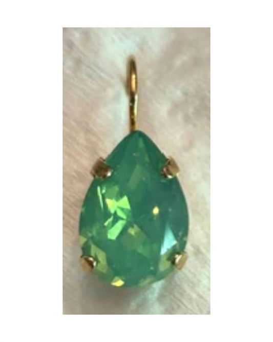 Women's Aqua Pear Shape Stone Earrings