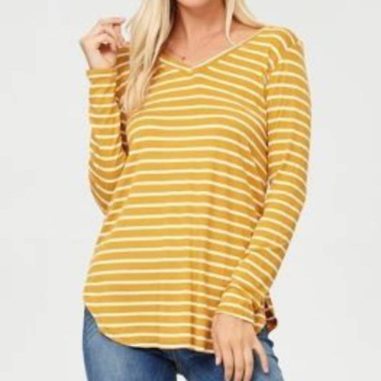 Long Sleeve V Neck Top