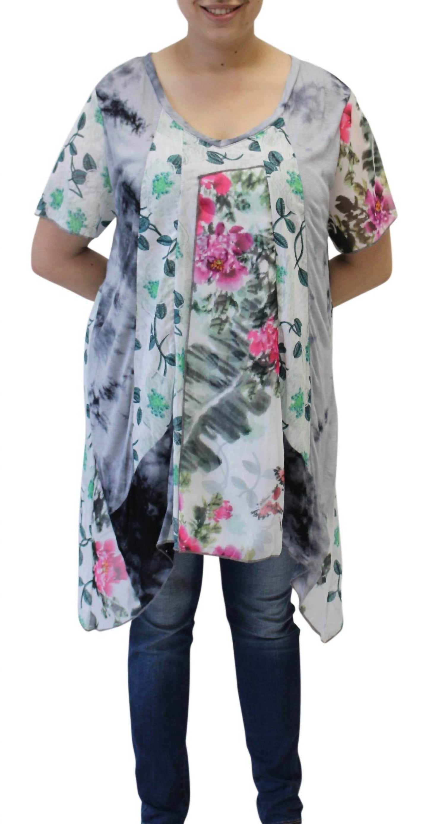 LV Collection - Patchwork Long Tunic Top - Rack Hunt