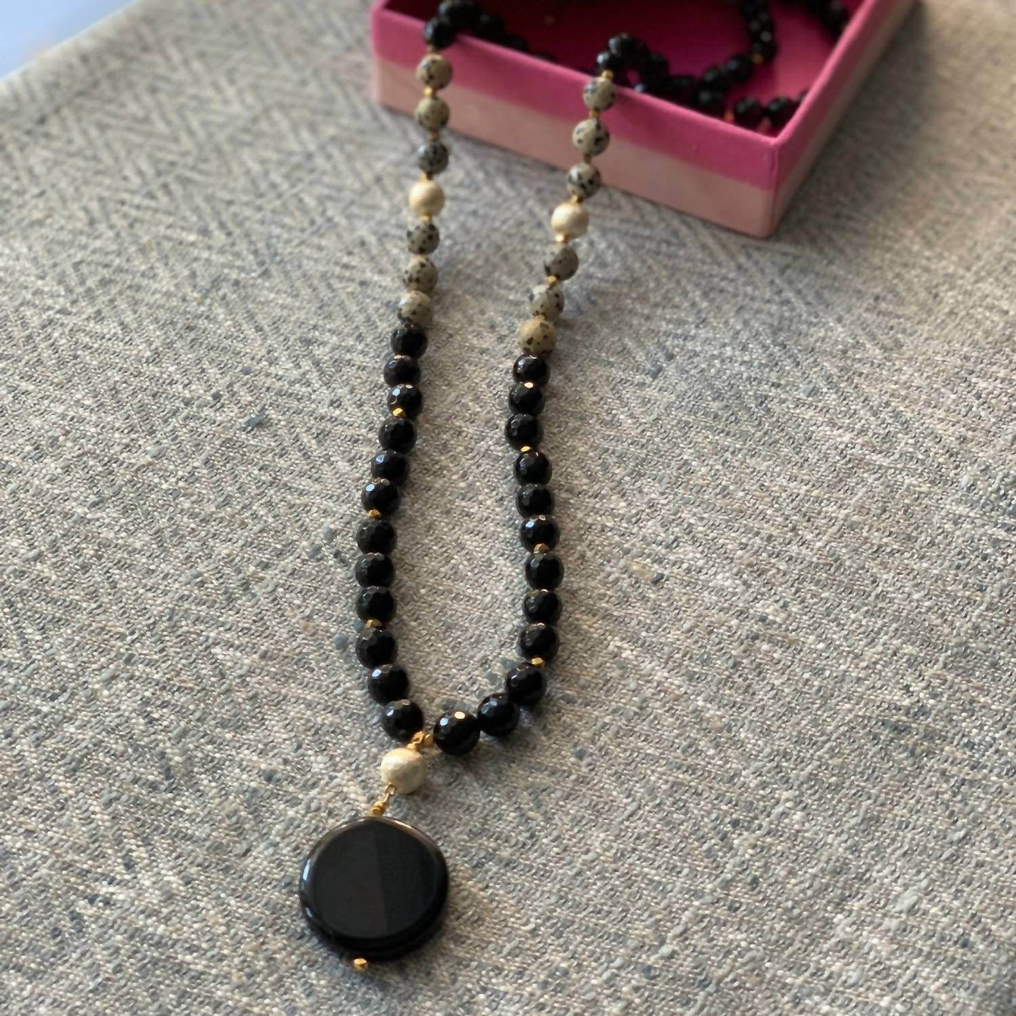 Ali & Bird Jewelry - Onyx Dalmation Stone Necklace - Rack Hunt -