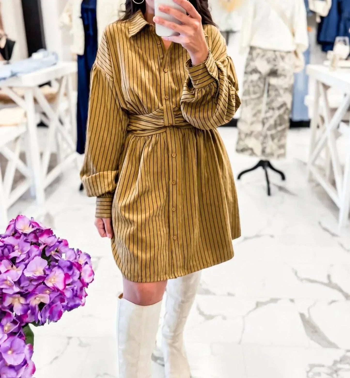 Sunday Edition - Women's Queue Me In Striped Mini Dress - Rack Hunt