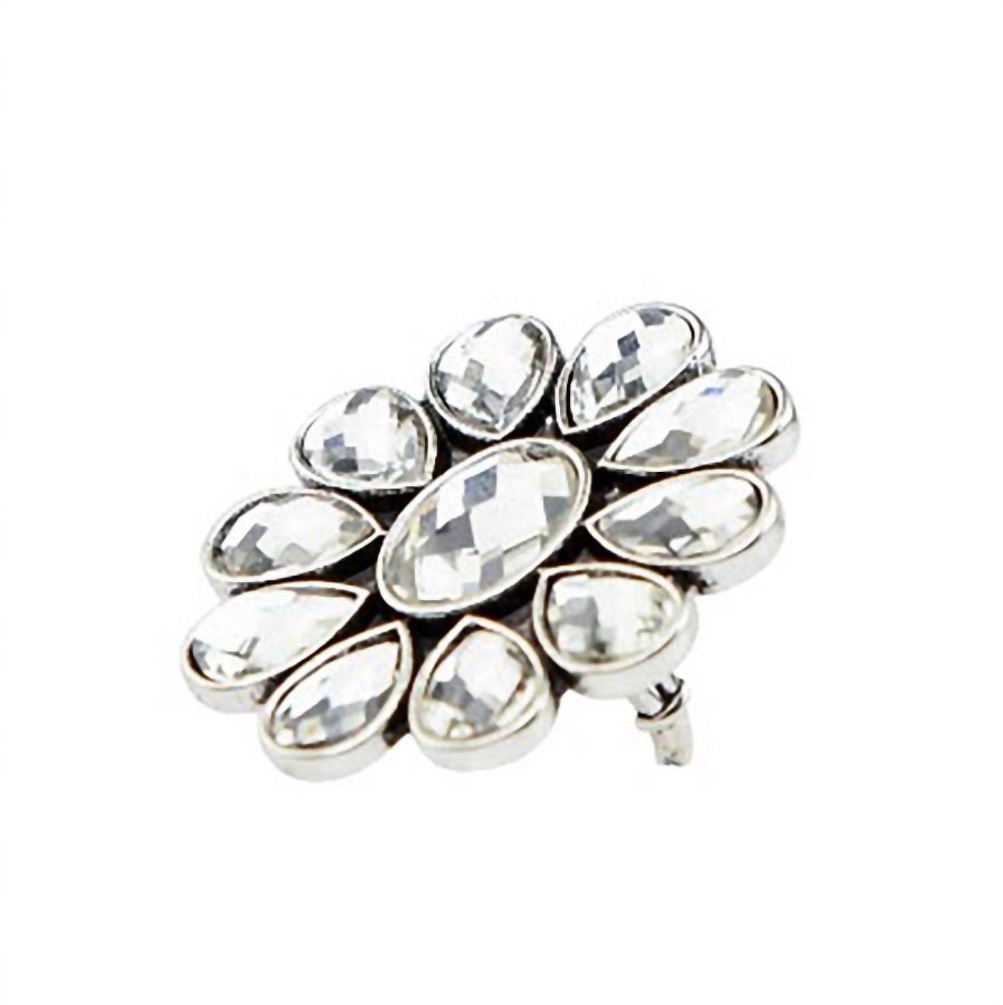 Adjustable Rhinestone Flower Cluster Ring
