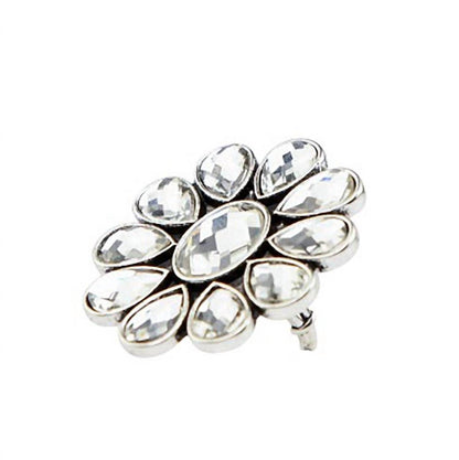 Adjustable Rhinestone Flower Cluster Ring