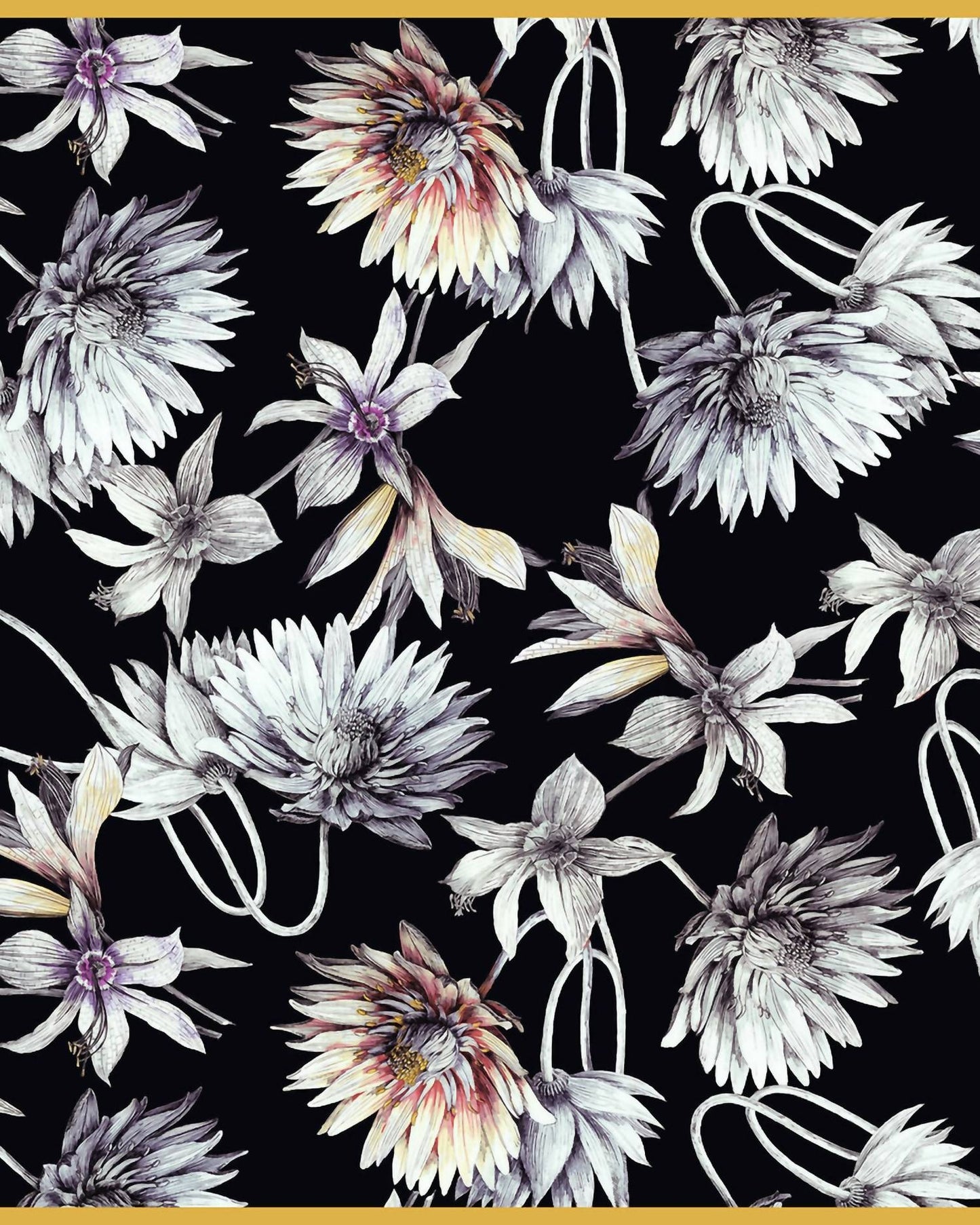 Women's Flower Printed Cashmere Scarf