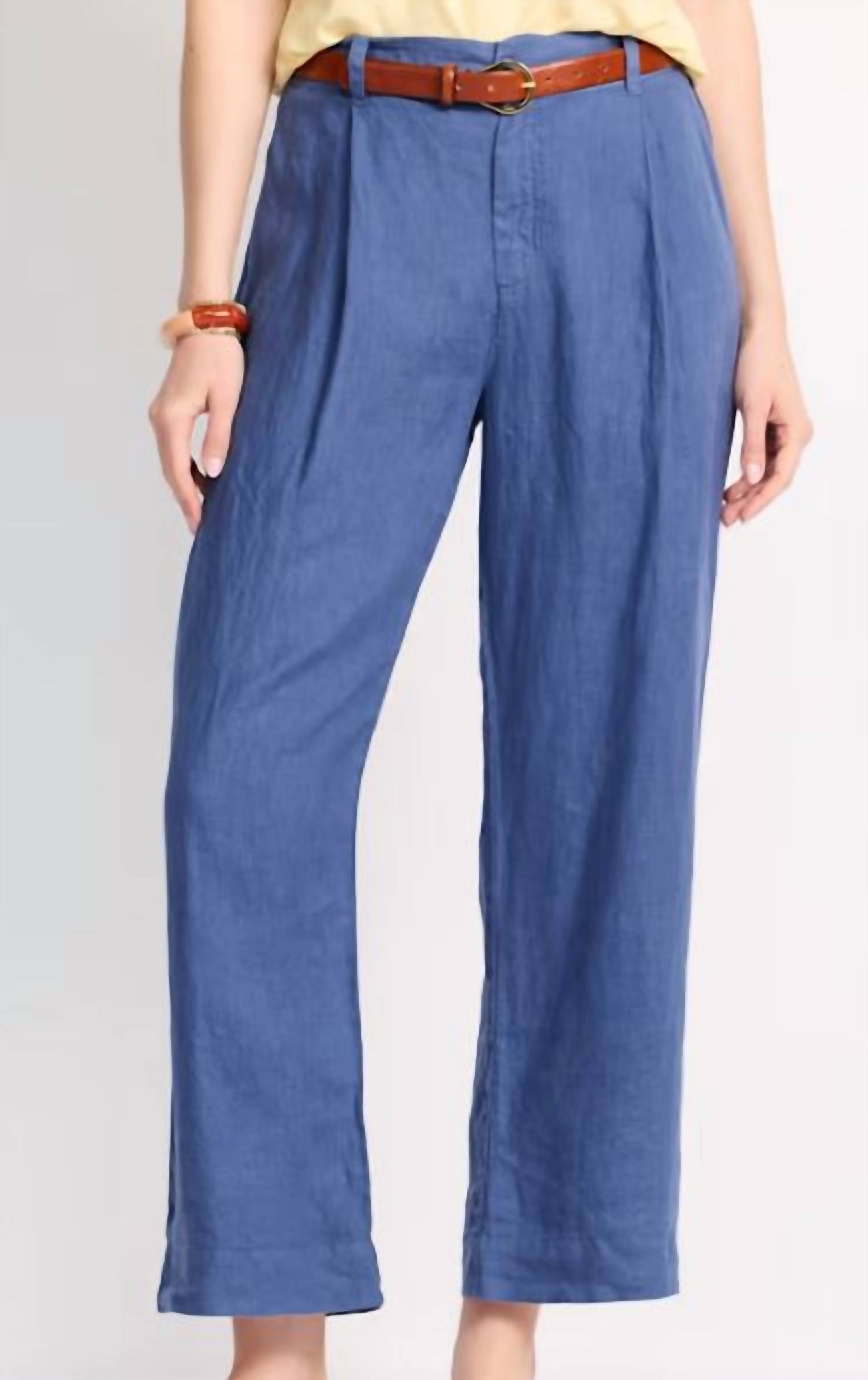 Women's Pleated Wide Leg Ankle Pants