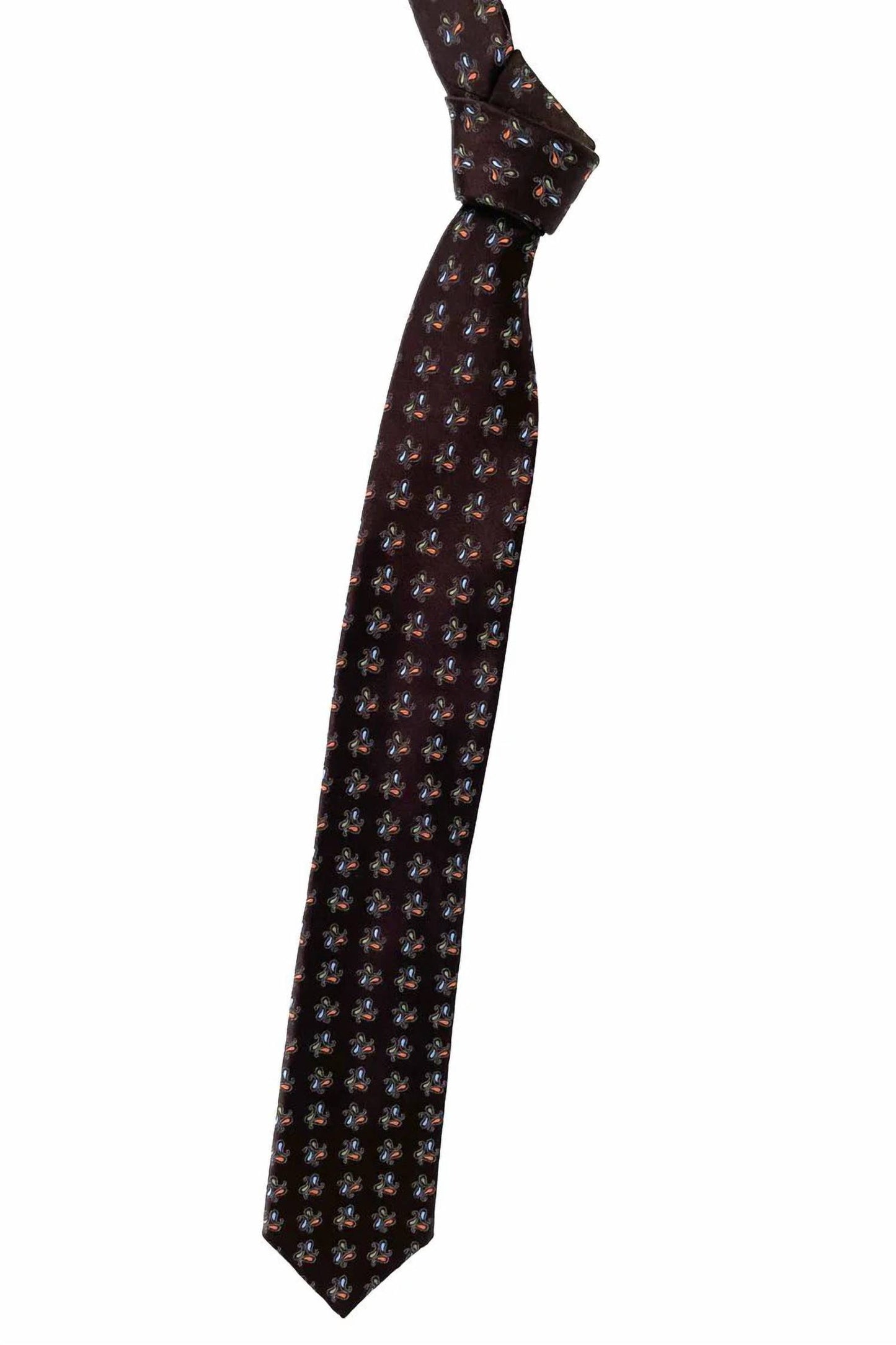 Men's Neat Paisley Pine Woven Silk Estate Tie