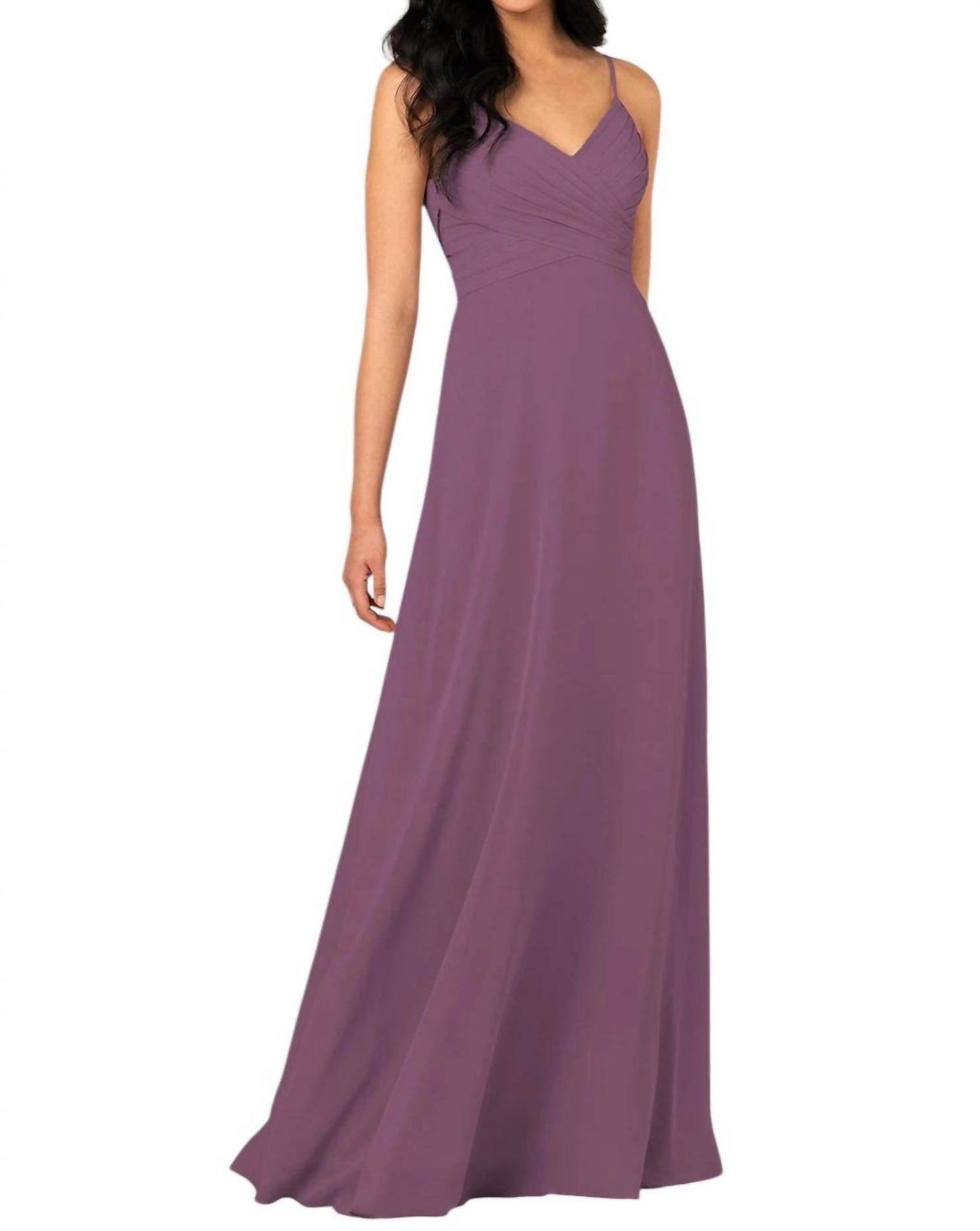 Sorella Vita - Classic V-Neckline Chiffon Bridesmaid Dress with Floor-Length Skirt - Rack Hunt