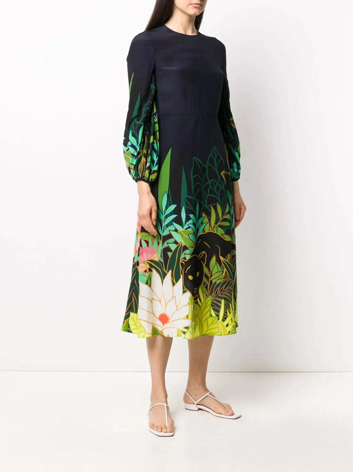 Valentino - Panther In The Jungle Midi Dress - alternate view - Rack Hunt